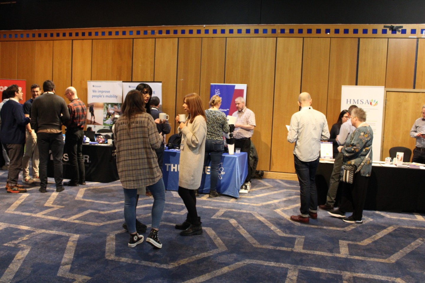 People networking and exhibiting 